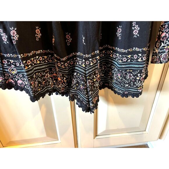 Exhilaration Black Print Boho Romper - Size Large - Picture 5 of 6